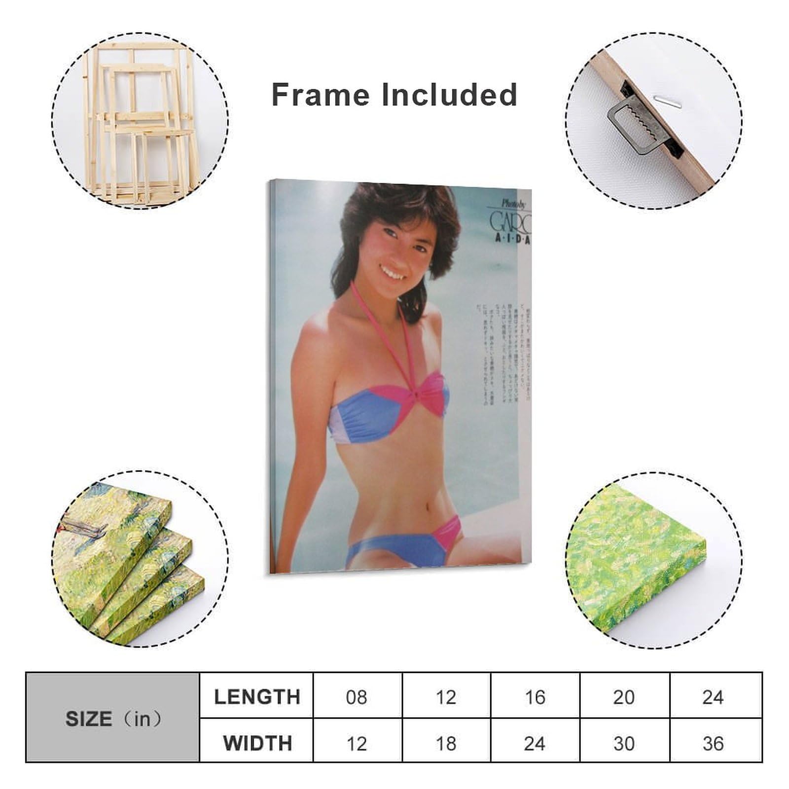 Amazon.co.jp: 中山美穂女優レトロ写真ポスター プリント キャンバス